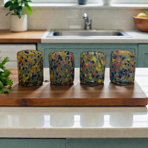 Other - Colorful Mosaic Glass Tumblers